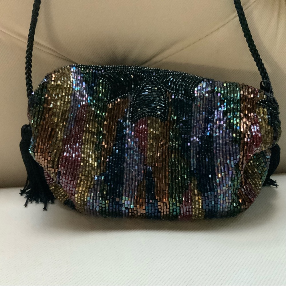 Vintage Beaded multi/color mini Purse - Picture 4 of 15